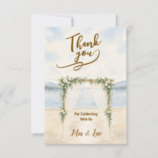 Elegant Mountain Lake Flat Thank You Card