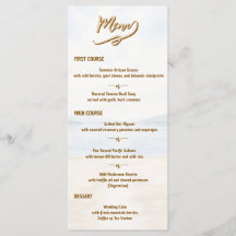 Elegant Mountain Lake Wedding Flat Menu