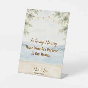 Elegant Mountain Lake Wedding Pedestal Sign