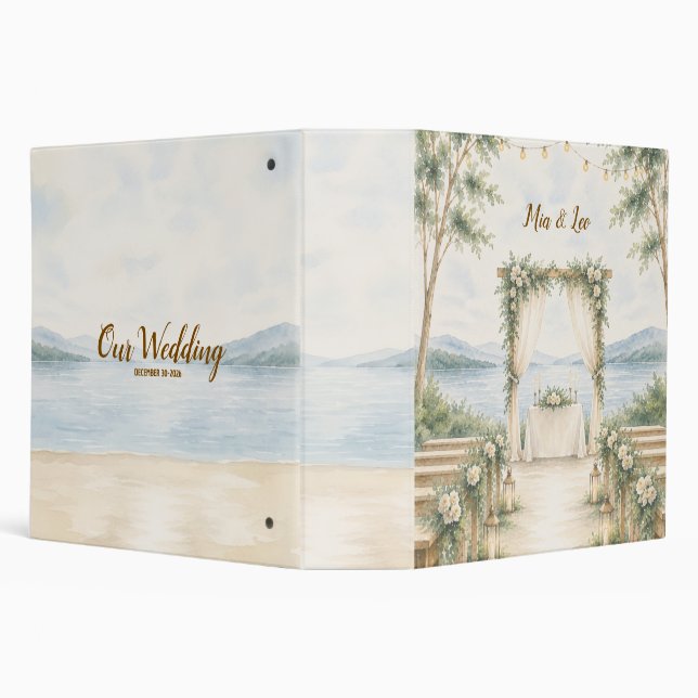 Elegant Mountain Lake Wedding Planner Binder (Background)