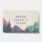 Elegant Mountain Wedding Entree Choice Badge