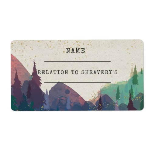 Elegant Mountain Wedding Guest Name Tags