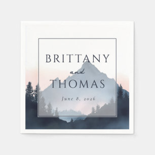 Elegant Mountain Wedding Invitation Napkins