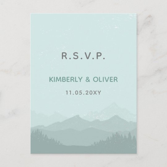 Elegant Mountain Wedding Invitations Rsvp Postcard Elegant Mountain Wedding Invitations Rsvp Postcard