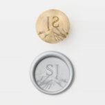 Elegant Mountain Wedding Monogram Wax Seal Stamp<br><div class="desc">Elegant Mountain Wedding Monogram Wax Seal Stamp, An elegant, minimalist design featuring a custom chic script separating the two letter of the couple's names and mountain wedding. A simple and charming design, perfect for wedding and business stamp mail. There are also wax stickers available in my store for an easier...</div>