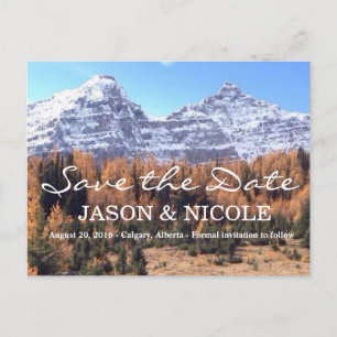 Elegant Mountain Wedding Save the Date Postcard