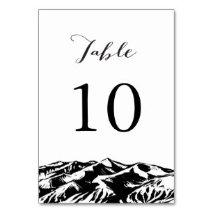 Elegant Mountain Wedding Table Numbers