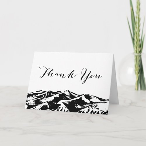 Elegant Mountain Wedding Thank You Card