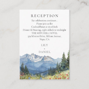 Elegant Mountain Wildflower Wedding Reception Enclosure Card