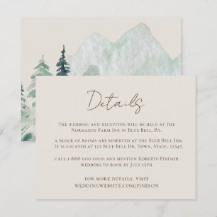 Elegant Mountains Details Wedding Enclosure Card