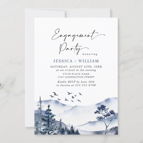 Elegant Mountains Forest ENGAGEMENT PARTY Invitation