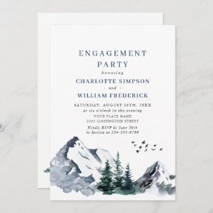 Elegant Mountains Forest ENGAGEMENT PARTY Invitation