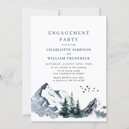 Elegant Mountains Forest ENGAGEMENT PARTY Invitation