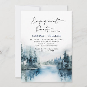 Elegant Mountains Forest Engagement Party Invitation
