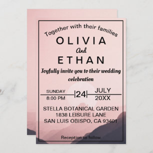 Elegant Mountains Nature Outdoors Wild Wedding Invitation