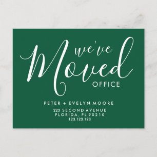 elegant moved office business announcement postcard