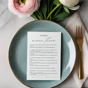 Elegant Movie Trivia Bridal Shower Game Card