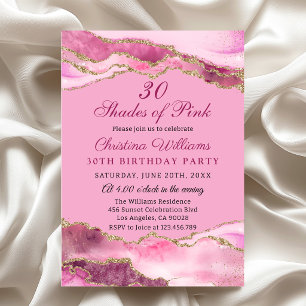 Elegant & Mpdern Shades of Pink Birthday Party Invitation