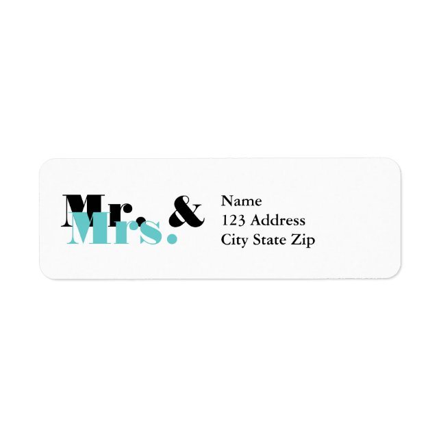 Elegant Mr and Mrs address labels for newly weds (Front)