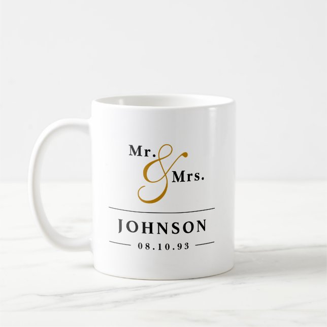 Elegant Mr and Mrs - Married Couples Coffee Mug (Left)