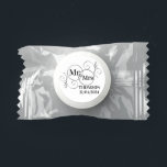 elegant mr and mrs monogram black and white  life saver® mints<br><div class="desc">elegant personalized mr and mrs monogram custom wedding candy favors</div>