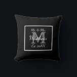 Elegant Mr and Mrs Monogram Throw Pillow<br><div class="desc">An elegant Mr. & Mrs. Monogram design for your home. Buy as a wedding gift (along with the rest of the Mr & Mrs Wedding Gifts Collection).</div>
