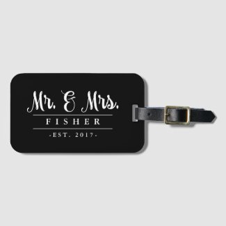Elegant Mr. and Mrs. Photo Luggage Tag
