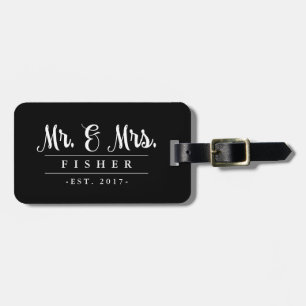 Elegant Mr. and Mrs. Photo Luggage Tag