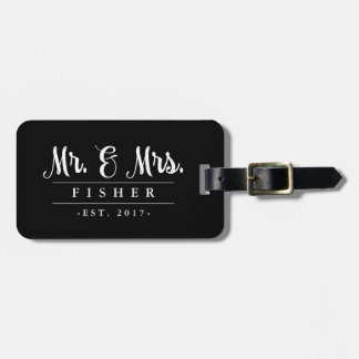 Elegant Mr. and Mrs. Photo Luggage Tag