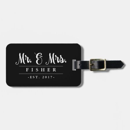 Elegant Mr. And Mrs. Photo Luggage Tag
