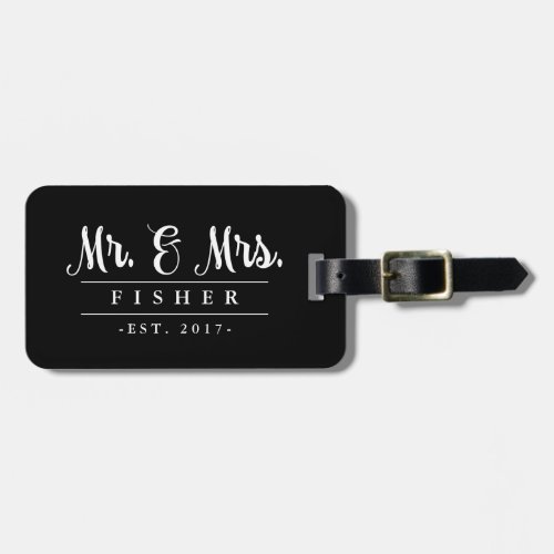 Elegant Mr and Mrs Photo Luggage Tag