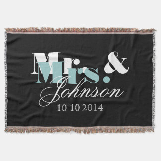 Elegant Mr and Mrs throw blanket for newly weds