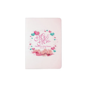 Elegant Mr. & Mrs. Candy Hearts   Passport Holder