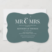 Elegant Mr. & Mrs. Coed Bridal or Wedding Shower Invitation (Front)