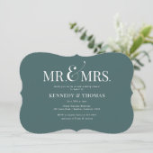 Elegant Mr. & Mrs. Coed Bridal or Wedding Shower Invitation (Standing Front)