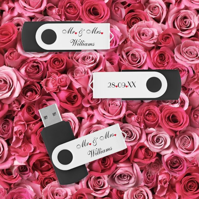 Elegant Mr Mrs Couple Wedding Anniversary Date USB USB Flash Drive (Elegant Mr Mrs Couple Wedding Anniversary Date USB USB Flash Drive)