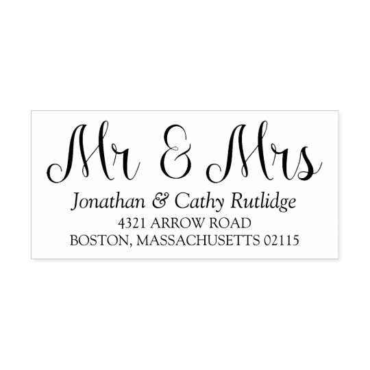 Elegant Mr & Mrs Name & Address Selfinking Stamp