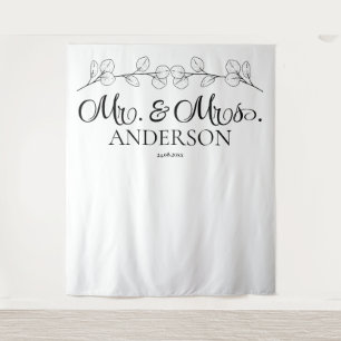 Elegant Mr. & Mrs. Personalized Wedding Tapestry