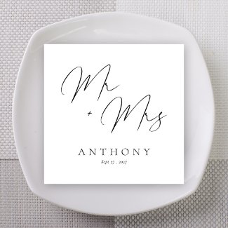 Elegant Mr & Mrs Script Custom Name Wedding