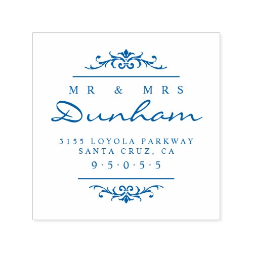 Elegant Mr  Mrs Script Wedding Return Address Self_inking Stamp