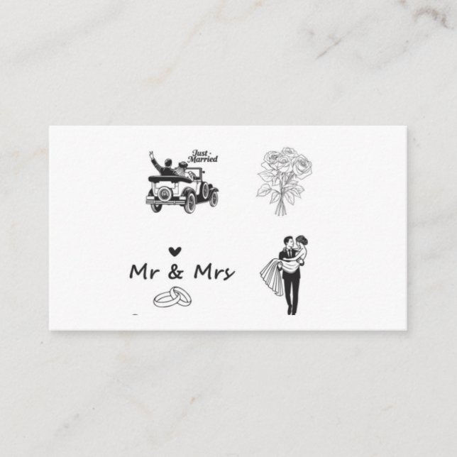 Elegant Mr & Mrs Wedding Enclosure Card  (Front)