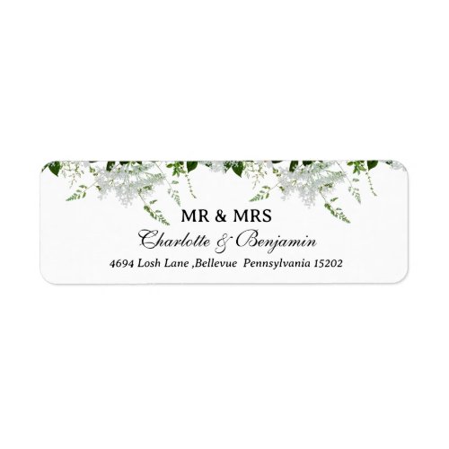 Elegant Mr  Mrs Wedding Return Address Label