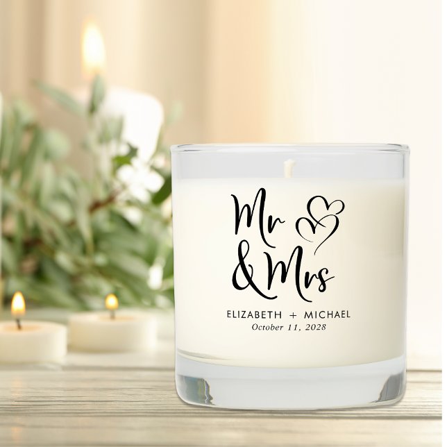 Elegant Mr Mrs Wedding Scented Candle (Creator Uploaded)