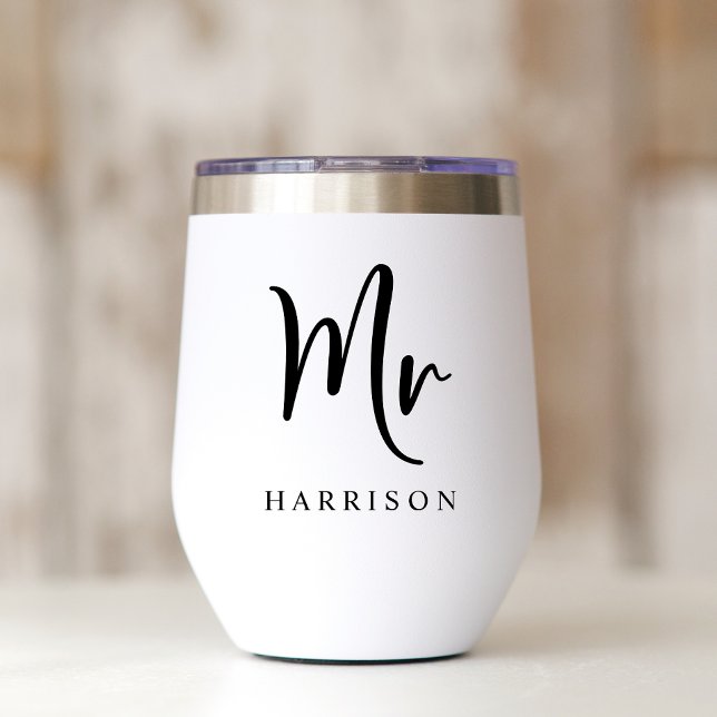 Elegant Mr Personalized Wedding Thermal Wine Tumbler (Creator Uploaded)