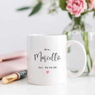 Elegant Mrs Script Wedding Monogram Coffee Mug