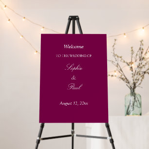 Elegant Mulberry Wedding Welcome Sign