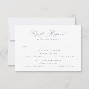 Elegant Multi Event Wedding Rehearsal RSVP Card