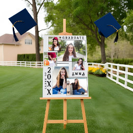 Elegant Multi Photo 2026 Graduation Announcement  Poster