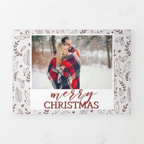 Elegant  multi photo Christmas Tri_Fold Holiday Card