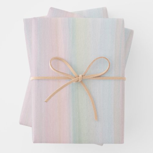 Elegant Multicolor Pastel Watercolor Abstract Wrapping Paper Sheets